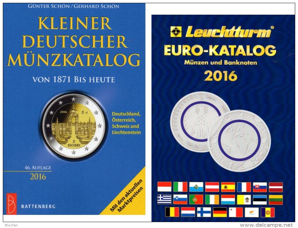 2016 Schön Kleiner Deutschland+Leuchturm EURO-Münzkatalog Neu 27€ Coin D 3.Reich Saar Memel Danzig SBZ DDR AM BRD EUROPA - Sammlungen