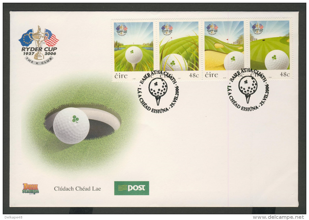 Ireland Irlande Eire 2006 FDC + Mi 1713 /6 - Strip ** Golf Tournament Ryder Cup, Straffan / Golfturnier / Golftoernooi - Golf