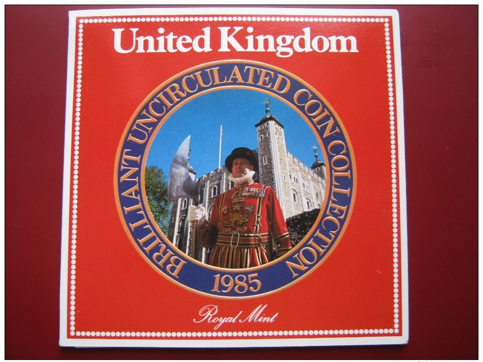 UK Great Britain 1985 7 Coin BUNC Set 1 Penny - 1£ Pound Royal Mint Sealed Pack - Nieuwe Sets & Proefsets