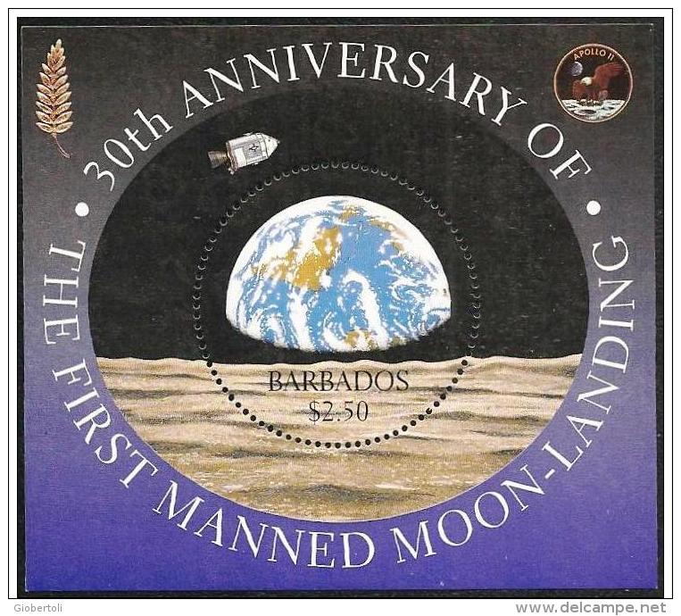 Barbados: Foglietto, Block, Bloc, Missione Apollo 11, Apollo 11 Mission - Noord-Amerika