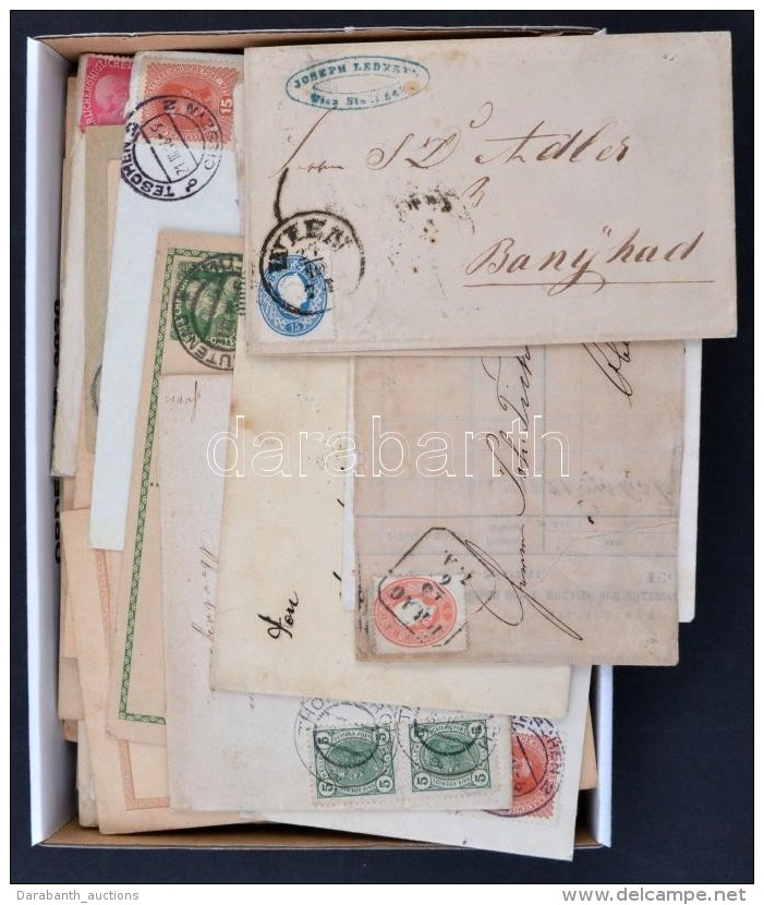 Ausztria Kb 180 Db Küldemény 1861-tÅ‘l Dobozban, Vegyes MinÅ‘ség / Austria 180 Covers, Postcards... - Other & Unclassified