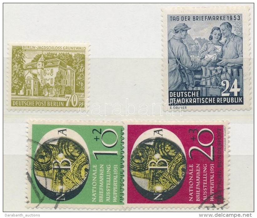 ** O Német összeállítás / German Stamps: Berlin Mi 123, East Germany Mi 396, West... - Other & Unclassified