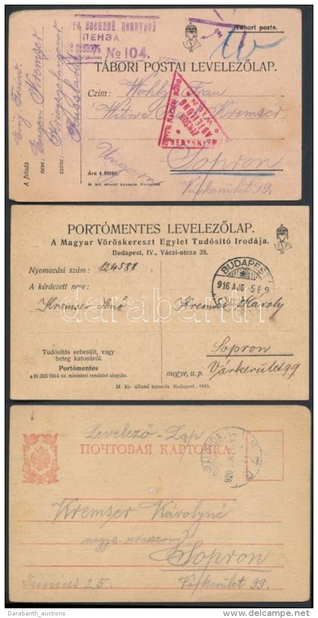 1916-1920 4 Db I. Világháborús LevelezÅ‘lap, Azonos Családtól.... - Other & Unclassified