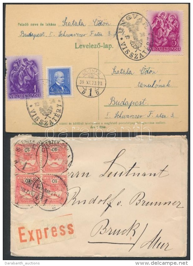 1899-1941 32 Db Küldemény érdekes Darabokkal / 32 Covers, Postcard With Interesting Pieces - Other & Unclassified