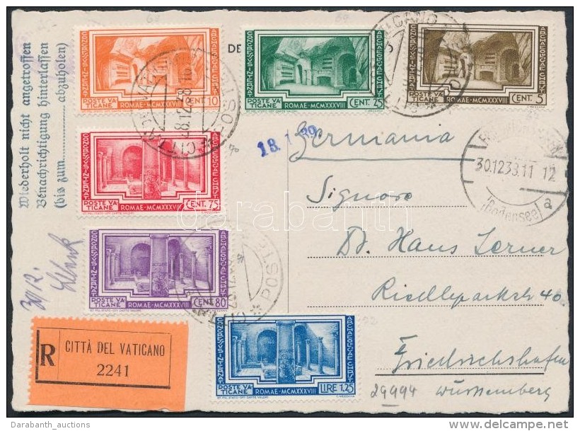 1938 Ajánlott Képeslap Németországba / Mi 67-72 On Registered Postcard To Germany - Other & Unclassified