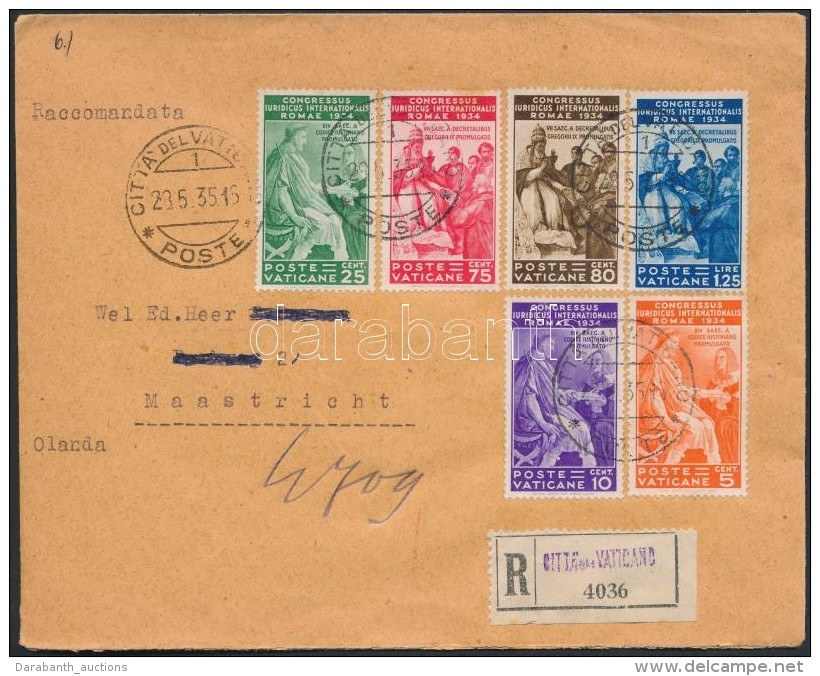 1935 Ajánlott Levél Hollandiába / Mi 45-50 On Registered Cover To Netherlands - Other & Unclassified