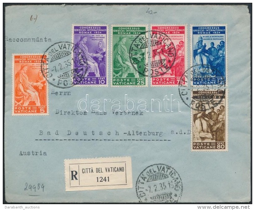 1935 Ajánlott Levél Németországba / Mi 45-50 On Registered Cover To Germany - Other & Unclassified