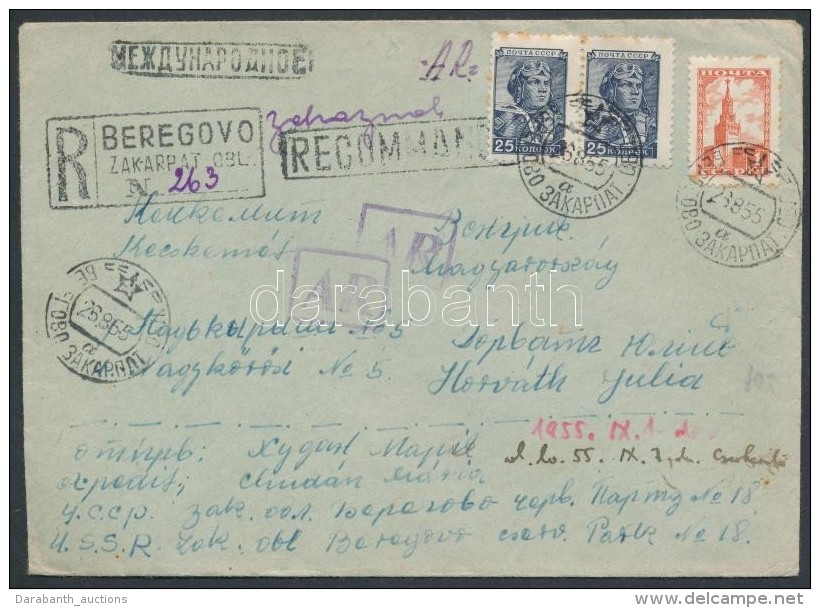 1955 Ajánlott Levél Beregszászról Kecskemétre / Registered Cover From Beregovo... - Other & Unclassified