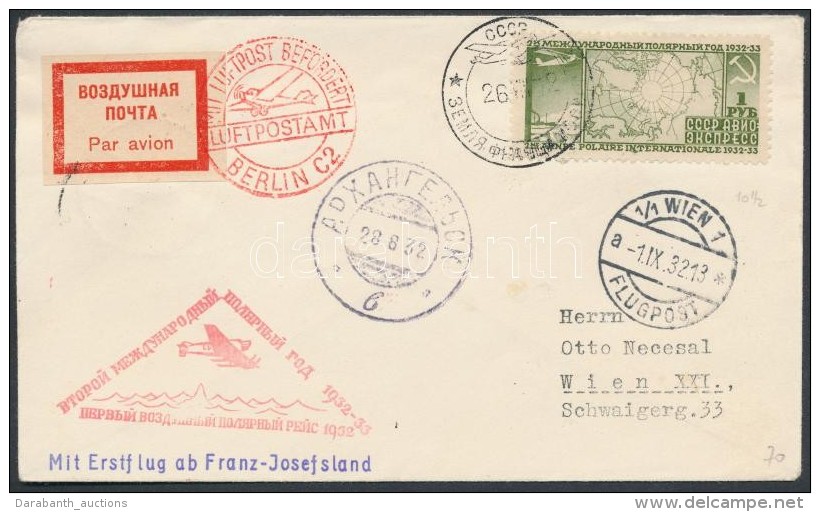 1932 Légiposta Levél Bécsbe / Airmail Cover To Wien 'Mit Erstflug Ab Franz-Josefland' - Other & Unclassified