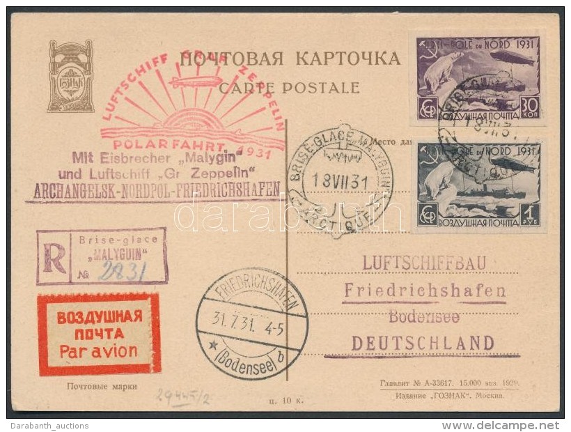 1931 Zeppelin északi-sarki útja Képeslap / Zeppelin Flight To North Pole Postcard To... - Other & Unclassified