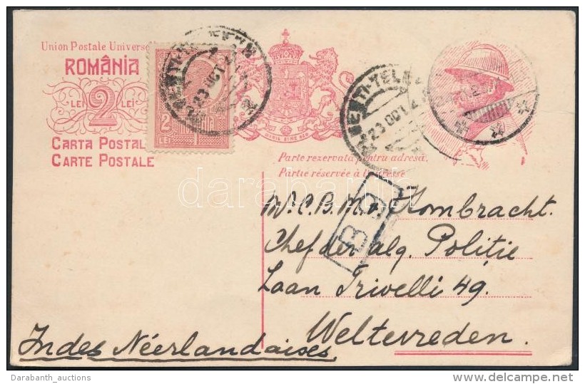1923 Díjkiegészített Díjjegyes LevelezÅ‘lap Holland Indiába / PS-card With... - Other & Unclassified