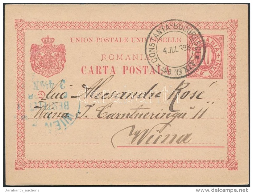 1898 Díjjegyes LevelezÅ‘lap Vasúti Bélyegzéssel Bécsbe / PS-card With Railway... - Other & Unclassified