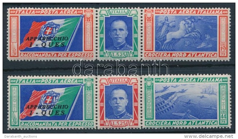 ** 1933 Róma-Chicago Repülés Szelvényes Sor Mi 445-446 - Other & Unclassified