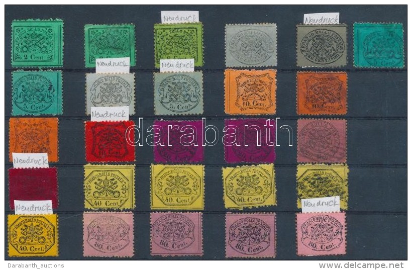 * O Egyházi Állam 1868 18 Db Bélyeg / Stamps Mi 19-25 + 8 Db újnyomat / Reprints (Mi... - Other & Unclassified