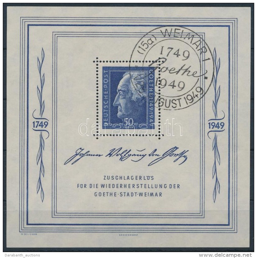 O 1949 Goethe Mi Block 6 - Other & Unclassified