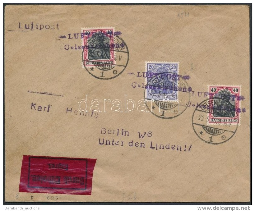 1919 Expressz Légi Levél / Express Airmail Cover Gelsenkirchen - Berlin - Other & Unclassified