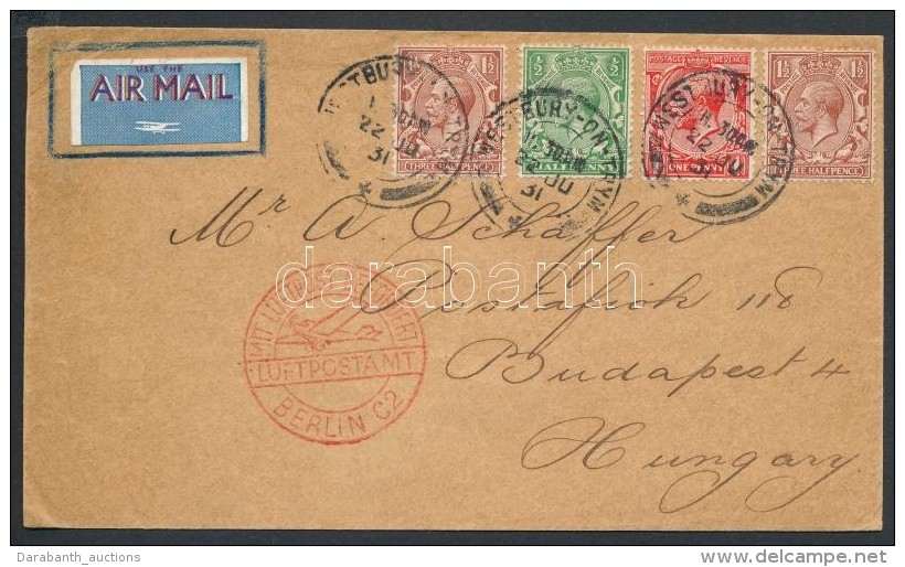 1931 Légi Levél Budapestre / Airmail Cover To Hungary - Other & Unclassified
