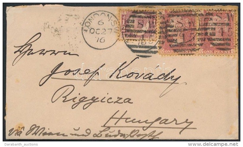 1876 Levél Magyarországra / Cover To Hungary - Other & Unclassified