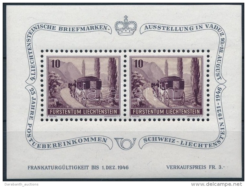 ** 1946 4. Liechtensteini Bélyegkiállítás Blokk Mi 4 - Other & Unclassified