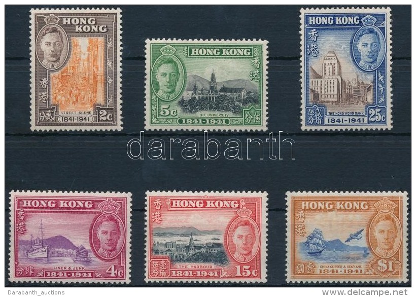 ** 1941 100 éve Angol Gyarmat Hongkong Sor Mi 163-168 - Other & Unclassified