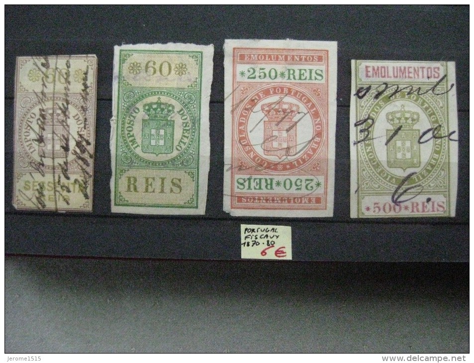 Timbres Portugal : Fiscaux 1870 - 1880 - Oblitérés