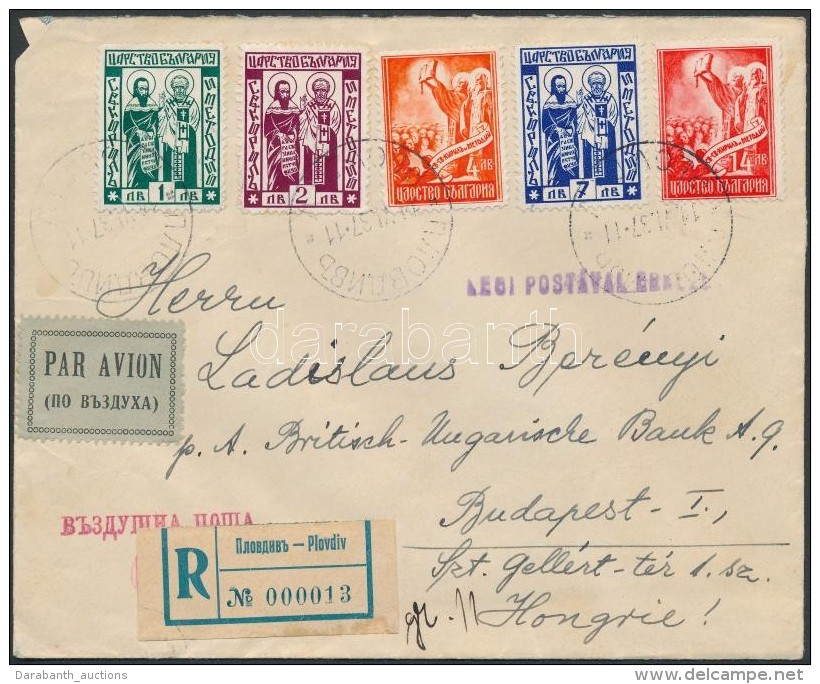 1937 Ajánlott Légi Levél Budapestre / Registered Airmail Cover To Hungary - Other & Unclassified