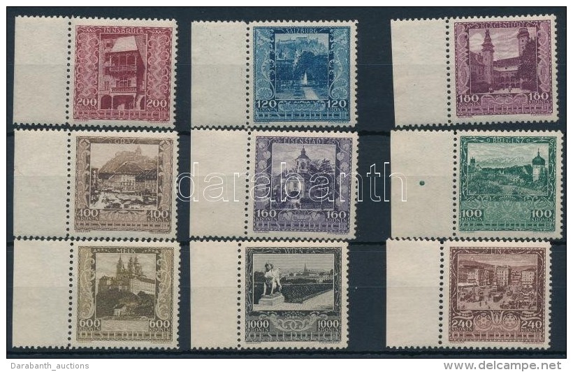 ** 1923 Tartományi FÅ‘városok ívszéli Sor Mi 433-441 - Other & Unclassified