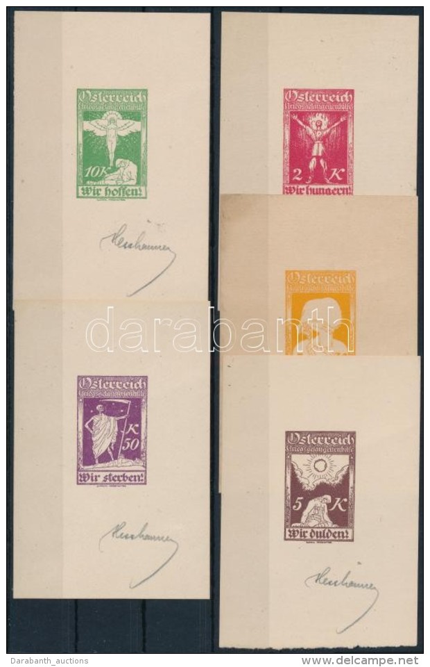 (*) 1922 Kiadatlan Hadifogoly Bélyegek 5 Db Egyképes Próbanyomata Japán Papíron... - Other & Unclassified