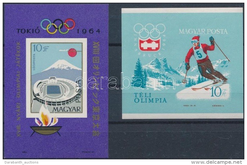 ** 1964 Nyári és Téli Olimpia Vágott Blokkok (9.000) / Mi Blocks 40, 43 Imperforate - Other & Unclassified