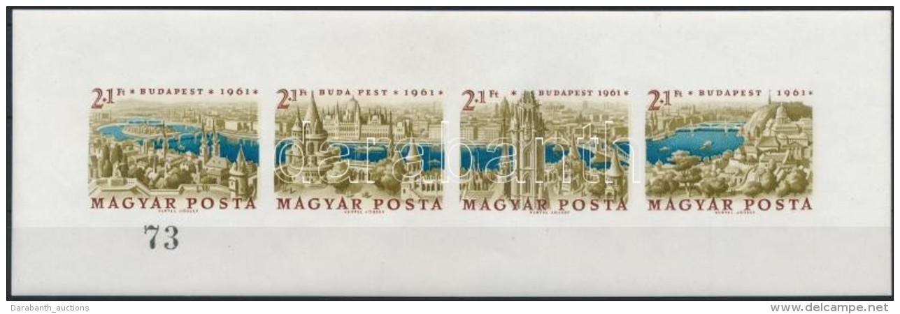 ** 1961 Bélyegnap (34.) Panoráma Vágott Blokk (400.000) / Mi 1789-1792 Imperforate Block,... - Other & Unclassified