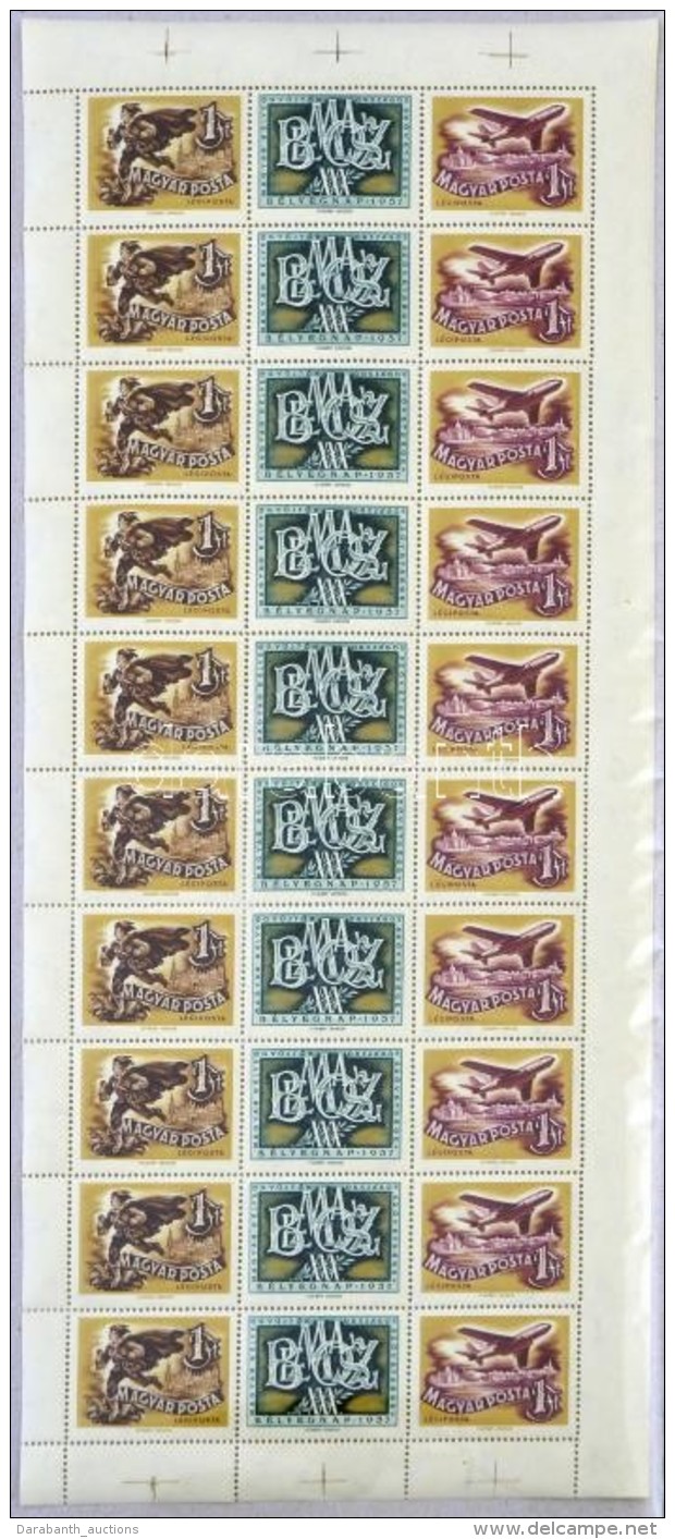 ** 1957 Bélyegnap (30) Teljes ív 6 IllesztÅ‘kereszttel / Mi 1501-1502 Complete Sheet - Other & Unclassified