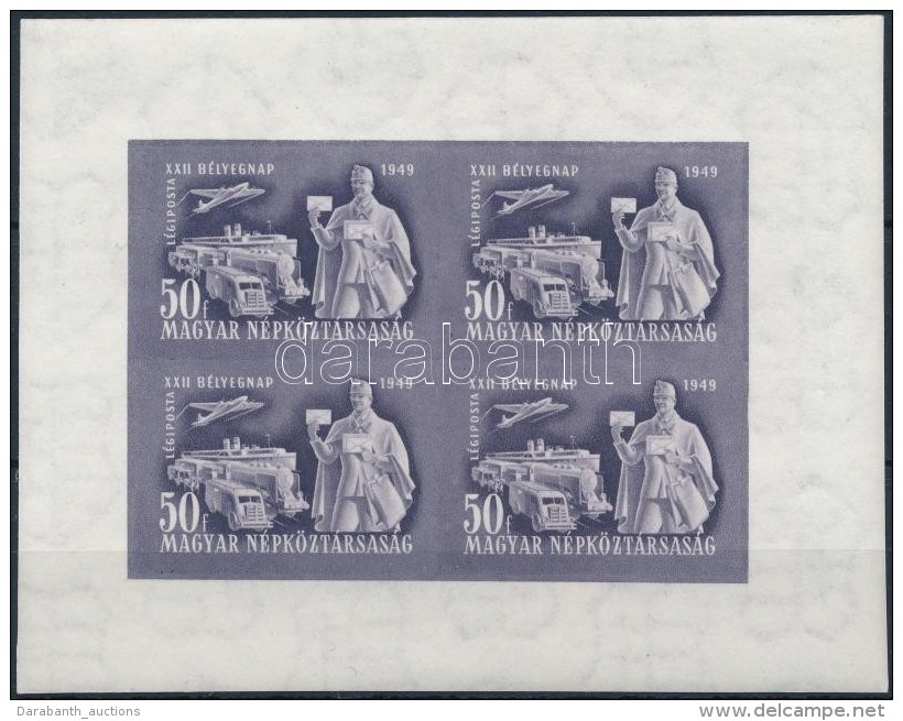 ** 1949 Bélyegnap (22.) Vágott Kisív (100.000) / Mi 1065 Imperforate Minisheet - Other & Unclassified