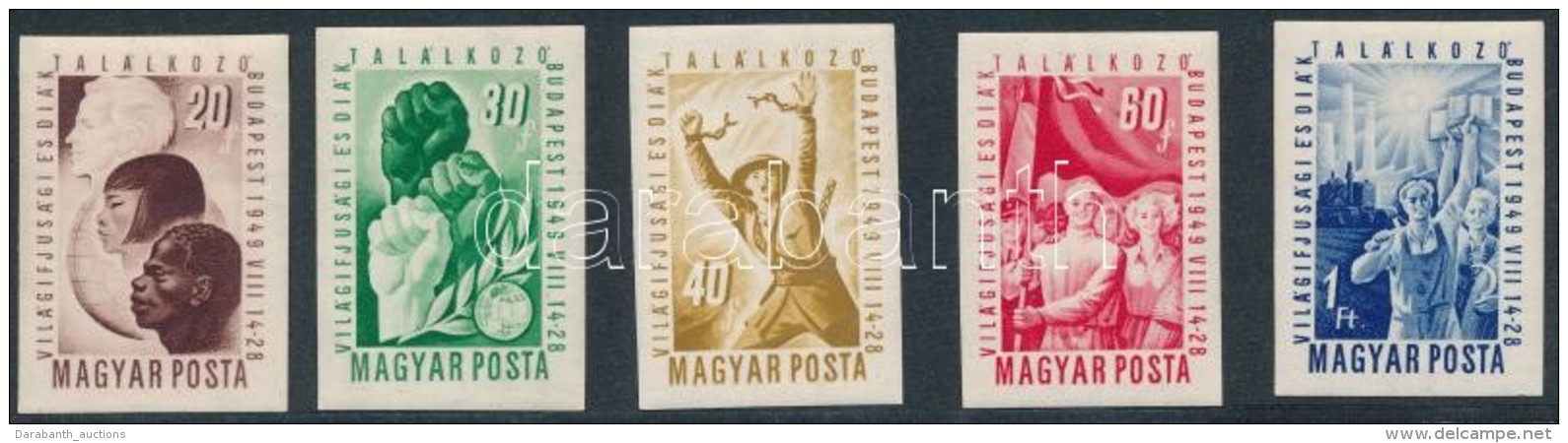 * 1949 VIT (I.) Vágott Sor (20.000) / Mi 1048-1052 Imperforate Set - Other & Unclassified