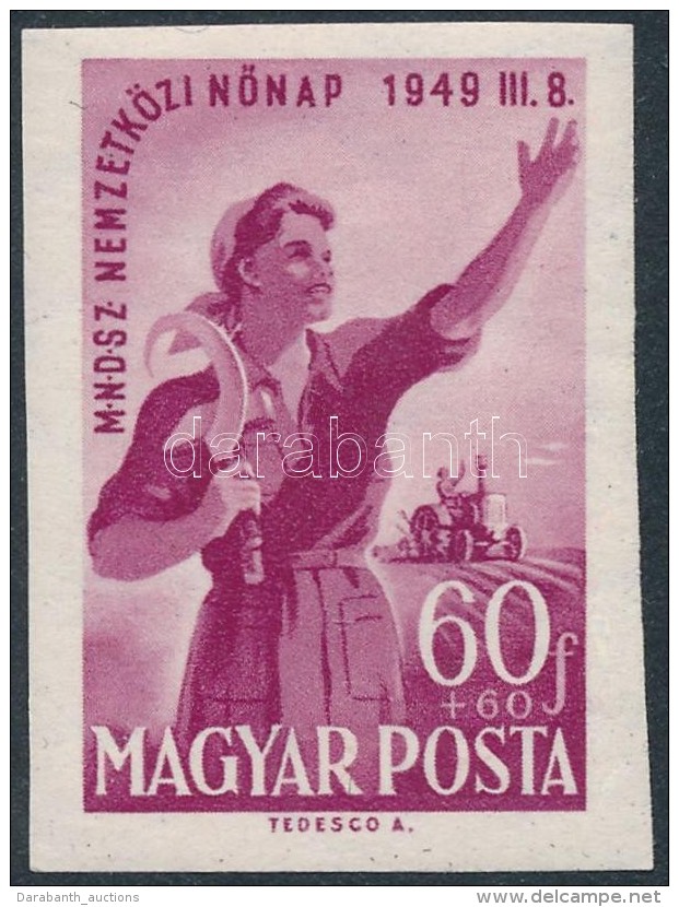 ** 1949 NÅ‘nap (I.) Vágott Bélyeg (10.000) / Mi 1036 Imperforate Stamp - Other & Unclassified