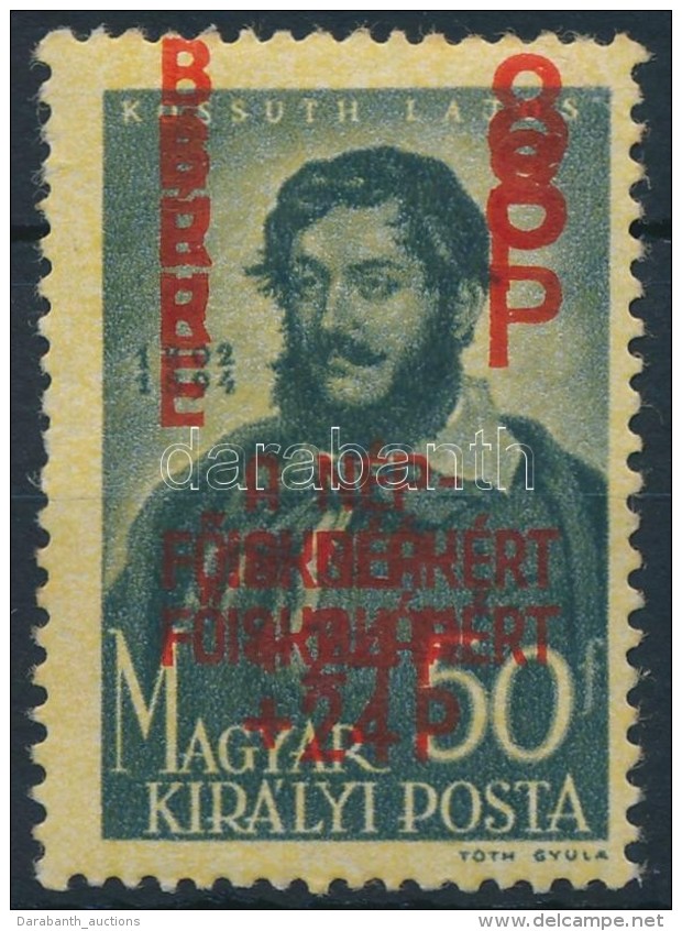 ** 1945 Béke I. 8P/50f Dupla Felülnyomással / Mi 776 With Double Overprint - Other & Unclassified