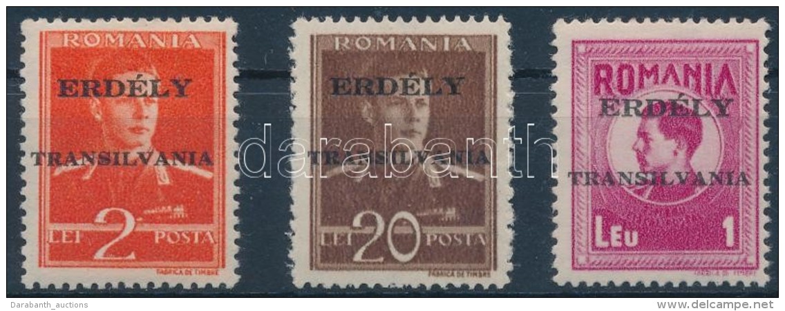 * Marosvásárhely 1944 3 érték (14.000) / 3 Stamps Signed: Bodor - Other & Unclassified