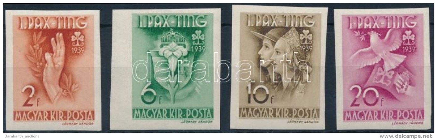 ** 1939 Pax-Ting Vágott Sor (75.000) / Mi 612-615 Imperforate Set - Other & Unclassified