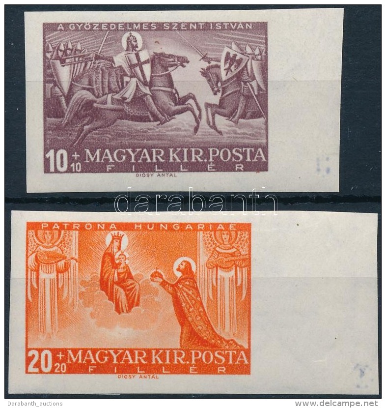 ** 1938 Szent István Vágott Sor (50.000) / Mi 583-584 Imperforate Set - Other & Unclassified