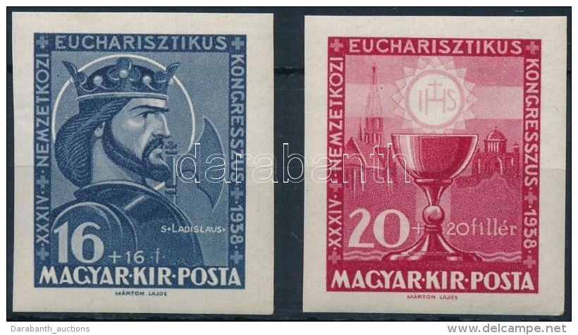 ** 1938 Eucharisztikus Vágott Sor (50.000) / Mi 571-572 Imperforate Set - Other & Unclassified