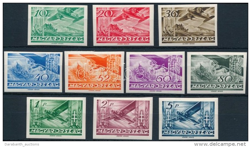 ** 1936 RepülÅ‘ (III.) Vágott Sor (100.000) / Mi 528-537 Imperforate Set - Other & Unclassified