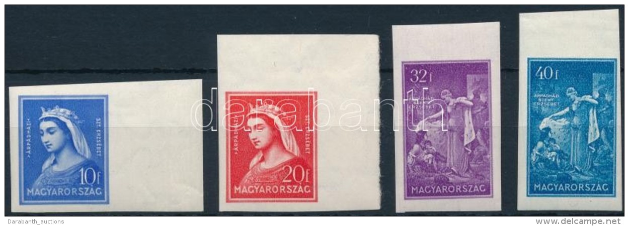 ** 1932 Szent Erzsébet ívszéli Vágott Sor (20.000) / Mi 480-483 Imperforate Margin Set - Other & Unclassified