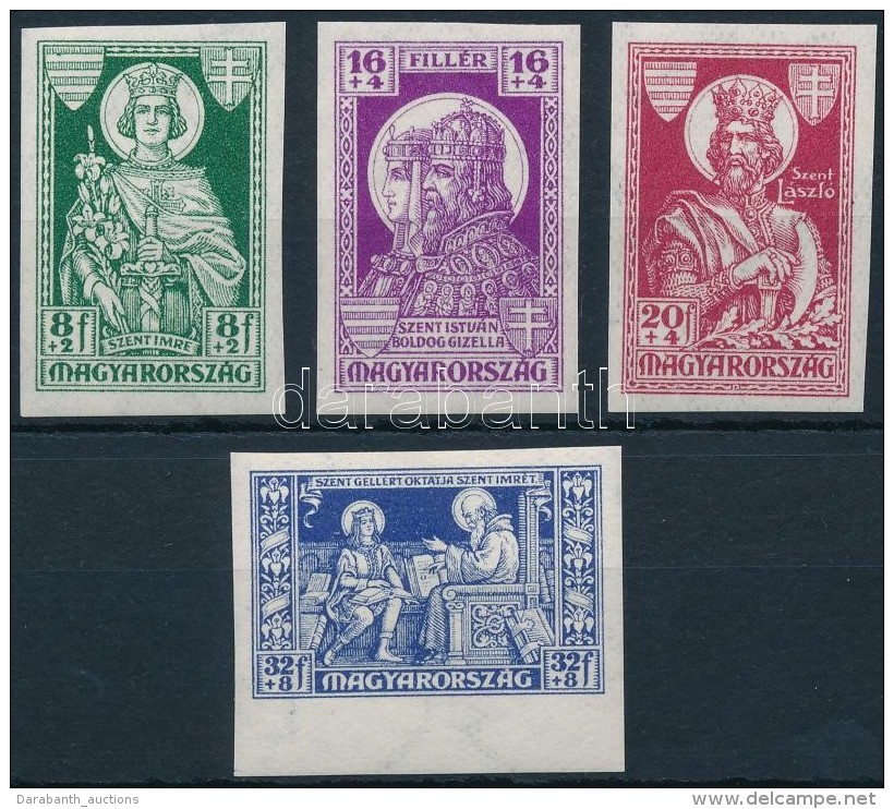 ** 1930 Szent Imre Vágott Sor (30.000) / Mi 463-466 Imperforate Set - Other & Unclassified