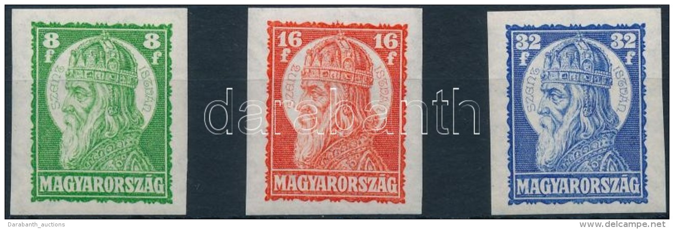 ** 1928 Szent István Vágott Sor (40.000) / Mi 438-440 Imperforate Set - Other & Unclassified