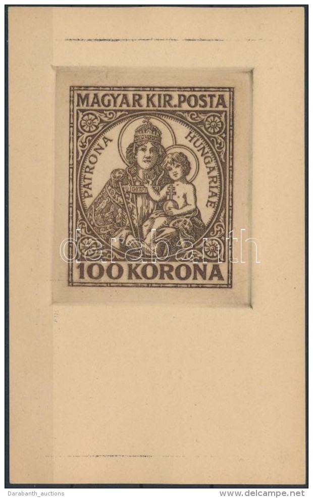 1921/1924 Koronás Madonna 100K Emléklap / Essay In Postcard Form - Other & Unclassified