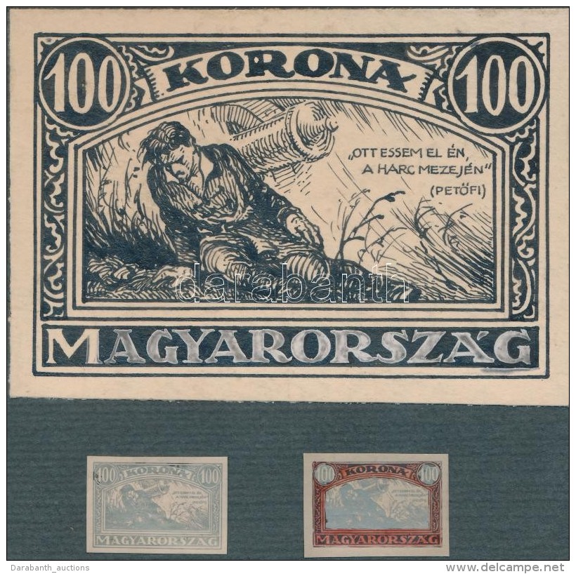 1923 PetÅ‘fi: Haranghy JenÅ‘ Meg Nem Valósult Szignált Bélyegterve / Unissued Stamp Design Of... - Other & Unclassified