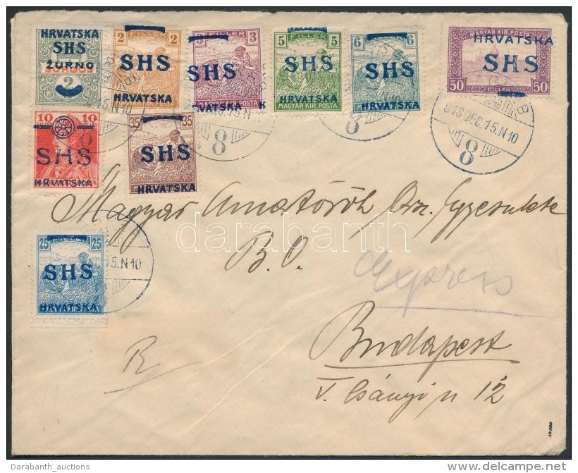 SHS 1918 Expressz Levél 8 Bélyeges Bérmentesítéssel / Express Cover With 8... - Other & Unclassified