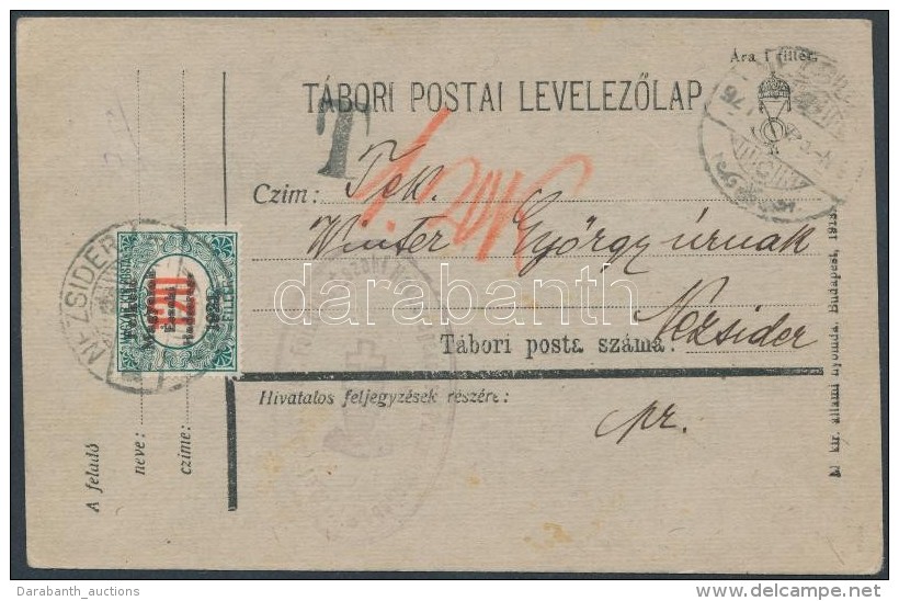 Nyugat Magyarország  V. 1921 Tábori Lap Nezsiderre, Portózva / Field Postcard To Nezsider,... - Other & Unclassified