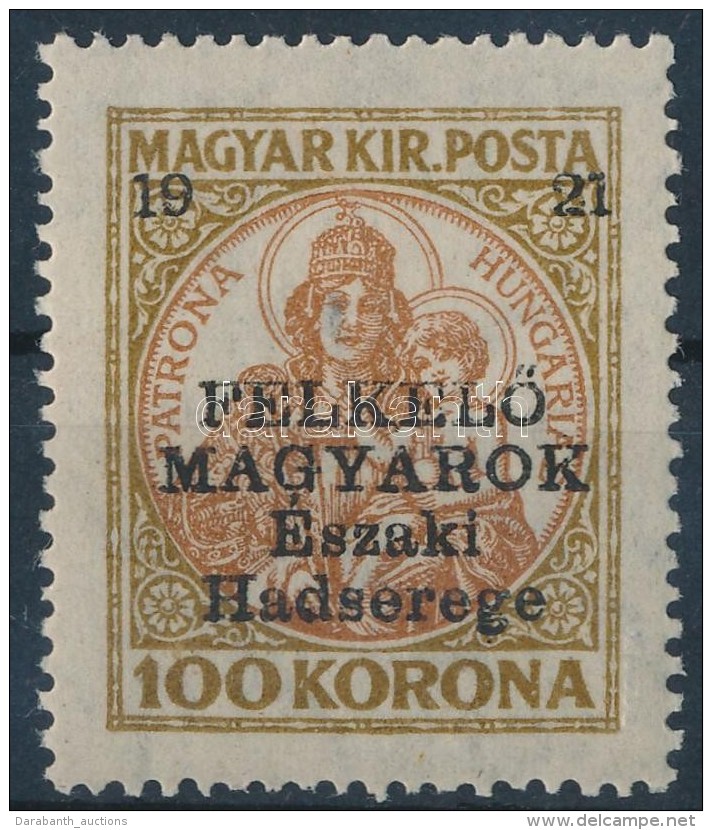 ** Nyugat-Magyarország V. 1921 Koronás Madonna 100K (80.000) / Mi 58. Signed: Bodor. - Other & Unclassified