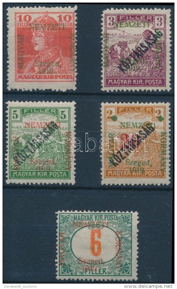 ** * Szeged 1919 5 Klf érték (25.000) / 5 Different Stamps. Signed: Bodor (kisebb Foghibák /... - Other & Unclassified