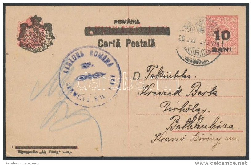 Temesvár 1920 Díjjegyes LevelezÅ‘lap Temesvári Cenzúrával / PS-card 'NAGY SZENT... - Other & Unclassified